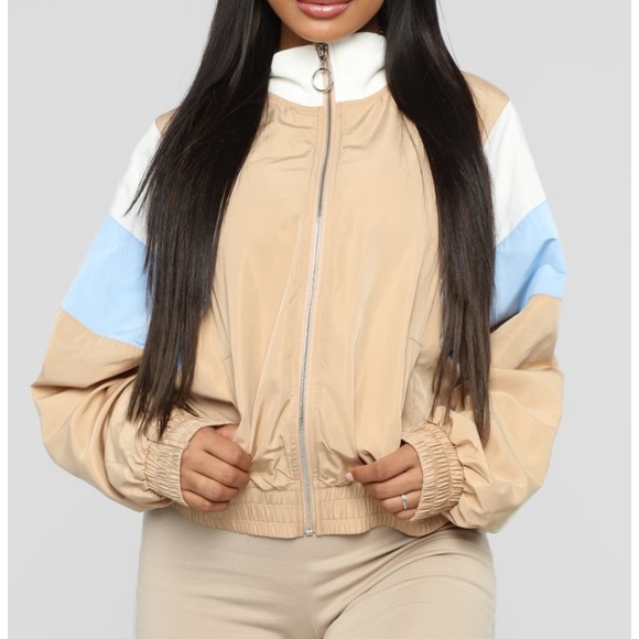 Fashion Nova Jackets & Blazers - 3 for $10 Tan Windbreaker Jacket (NEVER WORN)